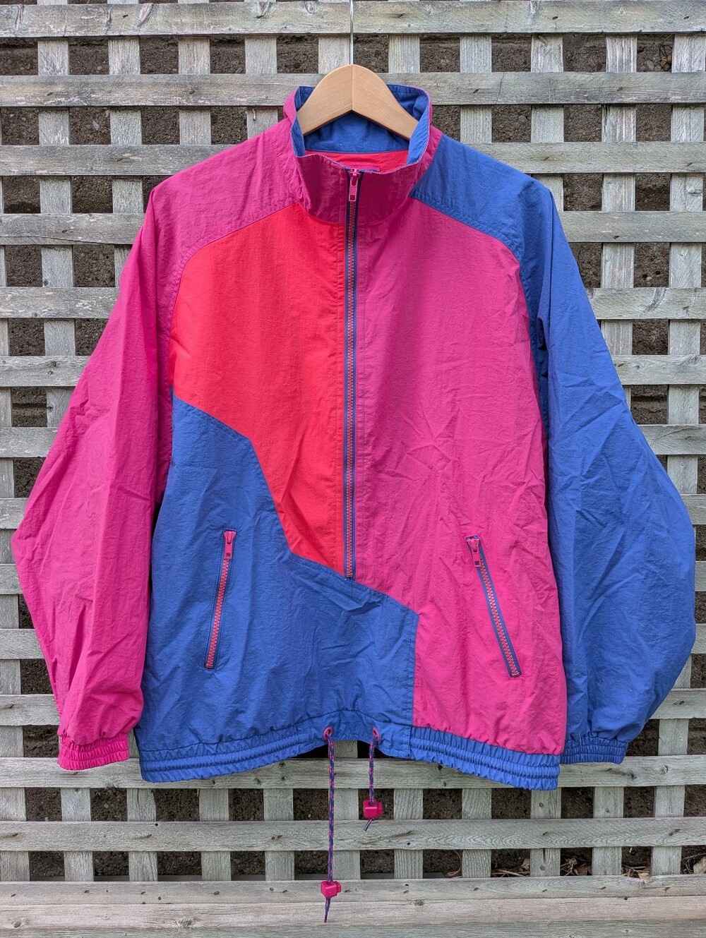 90s Neon Windbreaker Jacket Ski Adult Medium Streetwear Bright Colorblock Unisex